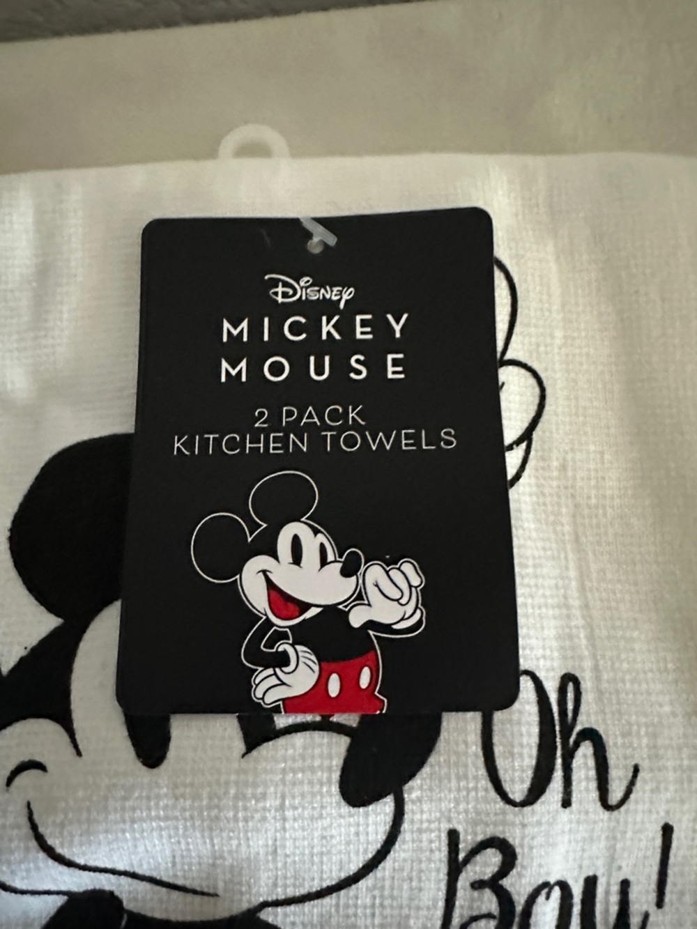 NWOT - Disney Mickey Mouse White and Black Kids Kitchen Towel with Navy Accents - Picture 3 of 4